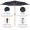 Best Choice Products 10ft Outdoor Woodgrain Pattern Steel Market Patio Umbrella w/ Crank, Tilt